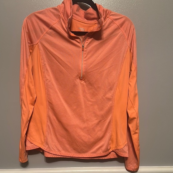 Danskin Now Orange Relaxed Fit Polo Collar Shirt - Picture 1 of 6